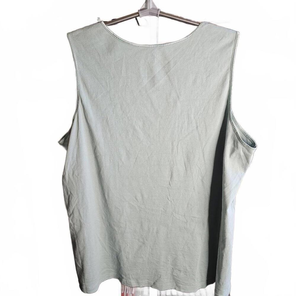 cj banks 3X Light Blue Cotton Sleeveless Top - Picture 3 of 3
